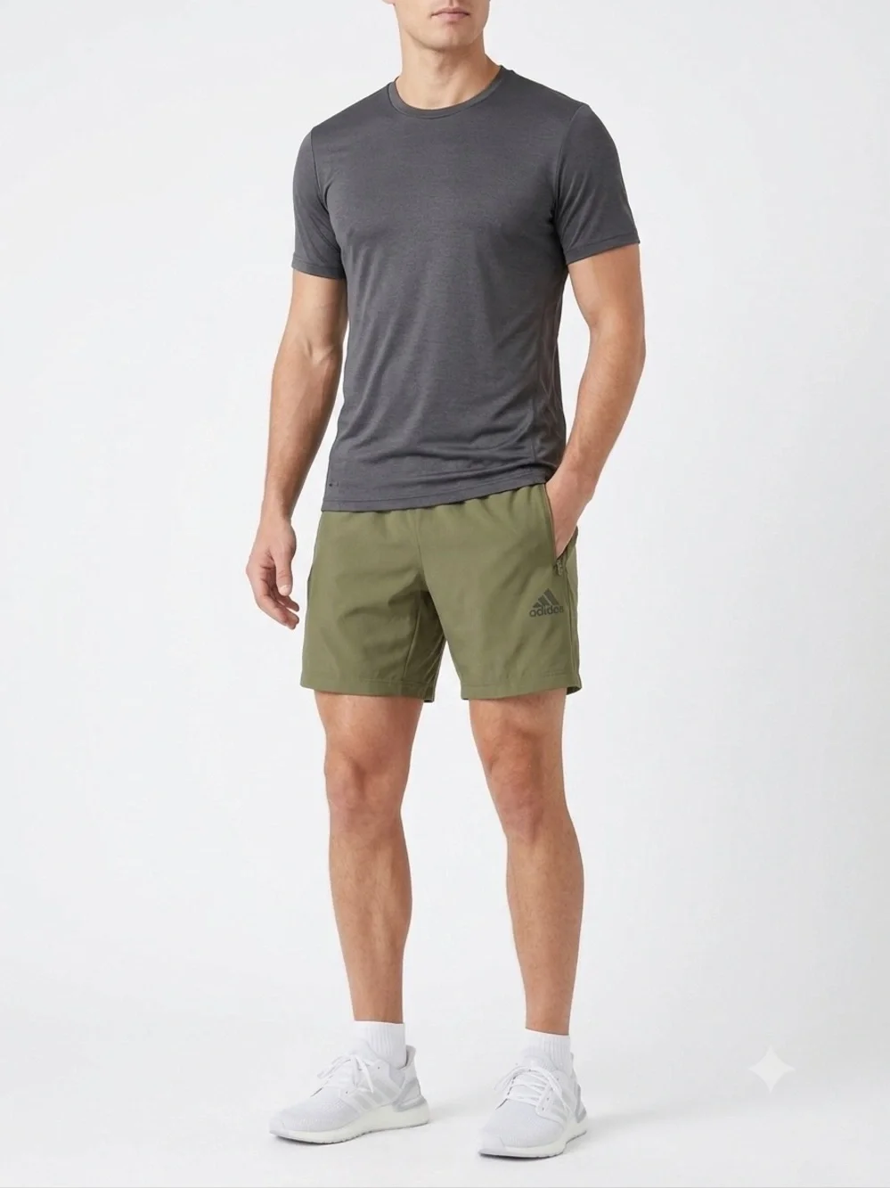 adidas Olive Green Athletic Training Shorts Size Small
